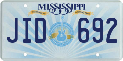 MS license plate JID692