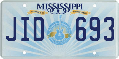 MS license plate JID693