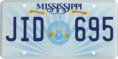 MS license plate JID695