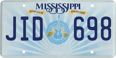 MS license plate JID698
