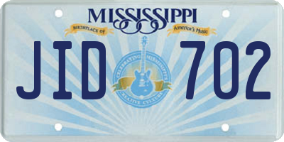 MS license plate JID702