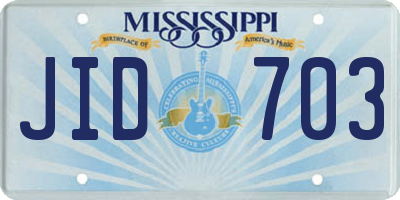 MS license plate JID703