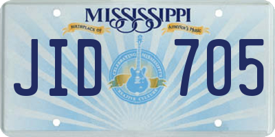 MS license plate JID705