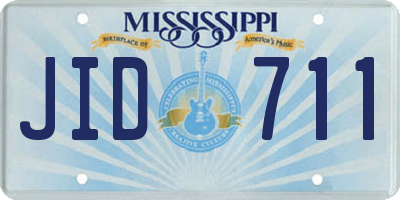 MS license plate JID711