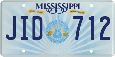 MS license plate JID712