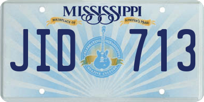 MS license plate JID713