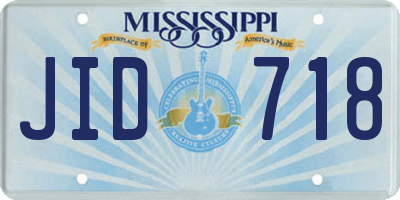 MS license plate JID718
