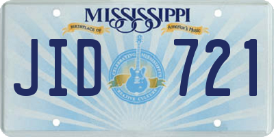 MS license plate JID721
