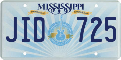 MS license plate JID725