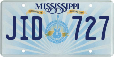 MS license plate JID727