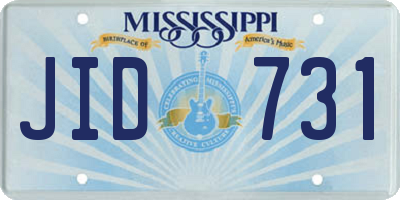 MS license plate JID731