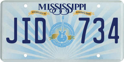 MS license plate JID734