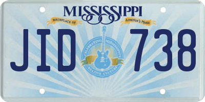 MS license plate JID738