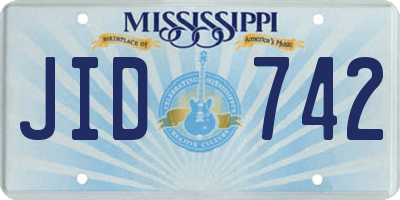MS license plate JID742