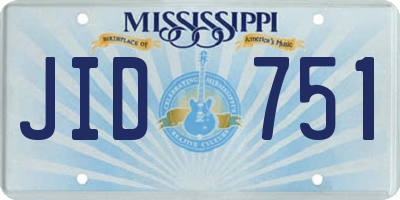 MS license plate JID751