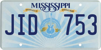 MS license plate JID753