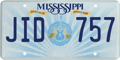 MS license plate JID757