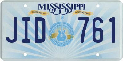 MS license plate JID761