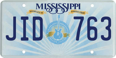 MS license plate JID763