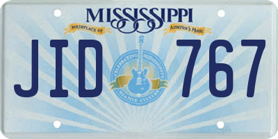 MS license plate JID767