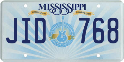 MS license plate JID768