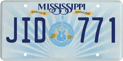 MS license plate JID771