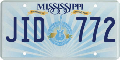MS license plate JID772