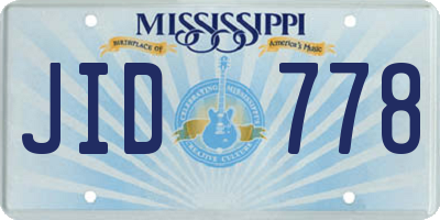 MS license plate JID778