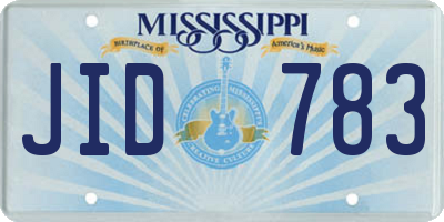 MS license plate JID783