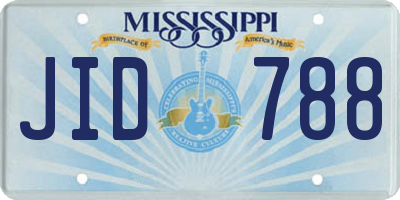MS license plate JID788
