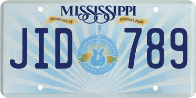 MS license plate JID789