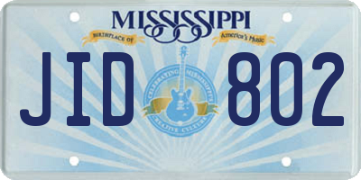 MS license plate JID802