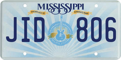 MS license plate JID806