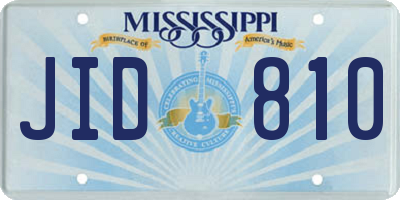 MS license plate JID810
