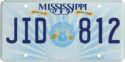 MS license plate JID812