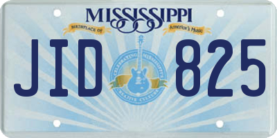 MS license plate JID825
