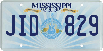 MS license plate JID829