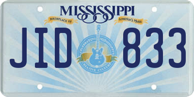 MS license plate JID833