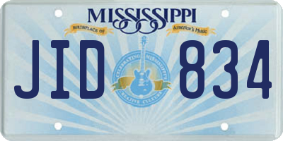 MS license plate JID834