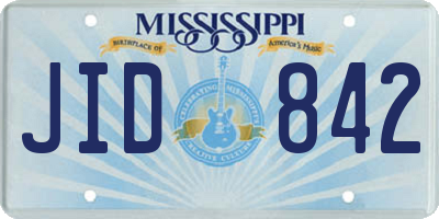 MS license plate JID842