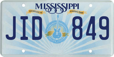 MS license plate JID849