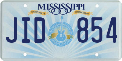 MS license plate JID854
