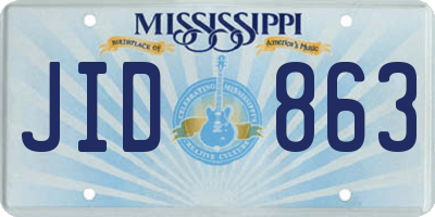 MS license plate JID863