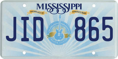 MS license plate JID865