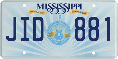 MS license plate JID881