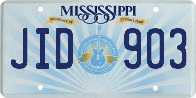 MS license plate JID903