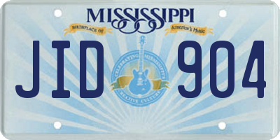 MS license plate JID904