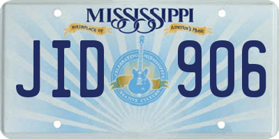 MS license plate JID906
