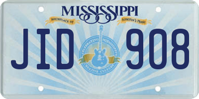 MS license plate JID908