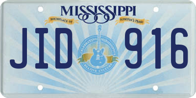 MS license plate JID916